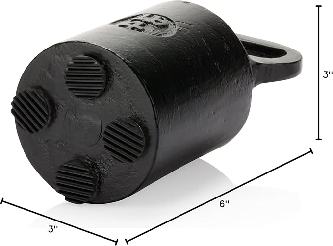 CRAFTSMAN ROAD Cast Iron Door Stop – Decorative, Weighted Heavy Door Weight – 4lb Antique Free Standing – 6” x 3” Non Slip Cast Iron Door Stopper with Handle (Black)