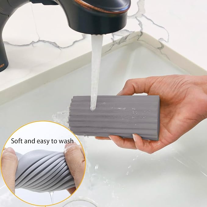 Damp Clean Duster Sponge 4 Pack Household Cleaning Sponges Reusable Dusting Sponge for Brushing Blind Glass Vents Window Mirrors Baseboards