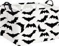 Rectangular Bat Print Storage Basket Empty,Collapsible Gift Basket with Handles,Toys/Books Box,Room Decor(Bats)