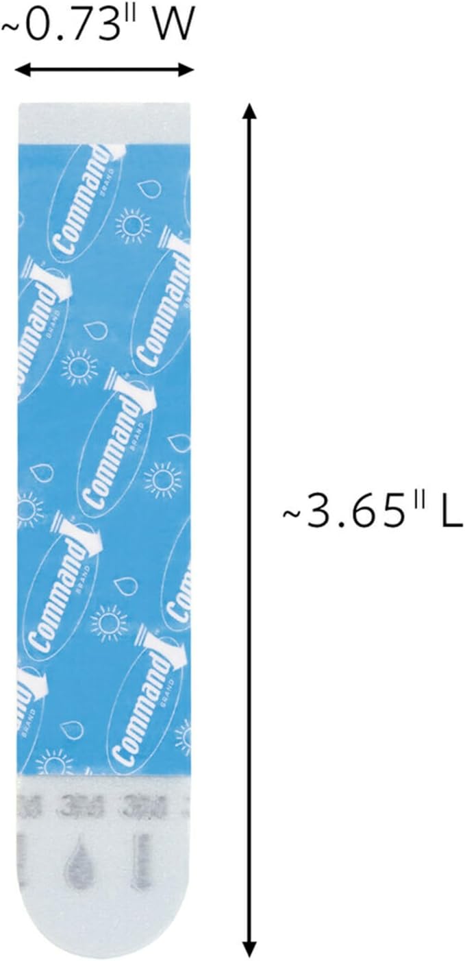 Command 5 lb Large Water-Resistant Refill Strips, 4 Strips, Reuse Large Bath Hooks or Caddies
