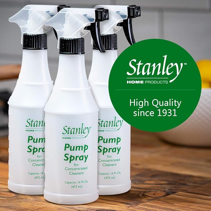 STANLEY HOME PRODUCTS Pump Spray Bottle – Convenient Easy-to-Hold Bottle with Sprayer to Dilute Concentrated Cleaners (3 Spray Bottles)