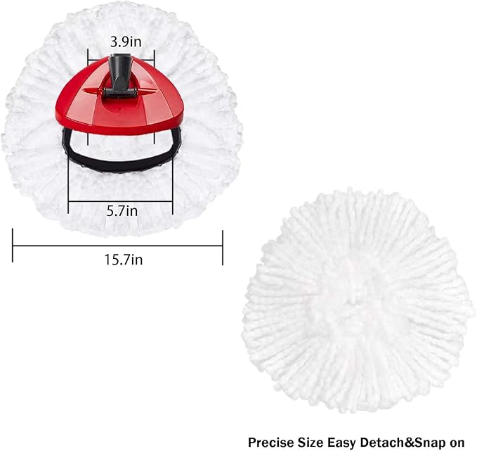 4 Pack Spin Mop Replacement Head Mop Refill Compatible with Oceda Triangle Swivel Mops Microfiber Swivel Mop Refill,Deep Clean,Machine Washable and Easy to Replace