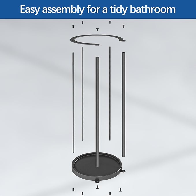 Gypie New Upgrade Free Standing Toilet Paper Storage Holder Stand, Heavy Duty 304 Stainless Steel Base, 3 Roll Capacity Toilet Paper Roll Holder for Bathroom Organization