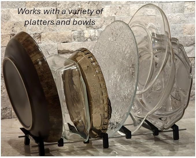 Pan & lid rack for storage or drying for kitchenware from Hexclad, T-fal, Circulon, Calphalon, Carote, Cuisinart, Blue Diamond, and others including induction pans