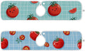 Sink Faucet Absorbing Mat Kitchen Sink Splash Guard Splash Faucet Drip Catcher for Bar RV Bathroom 2PCS 23.6x5.5in Green Grid Cute Tomato