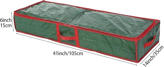 Sattiyrch Underbed Gift Wrap Organizer,Gift Wrapping Paper Storage Container,Holds up to 20 Rolls,41"W x 14"D x 5.5"H (Green)