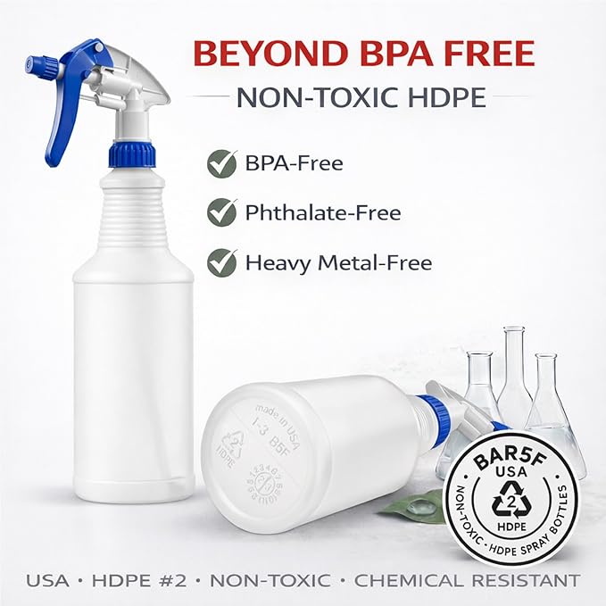 Bar5F Professional Sprayer 24-Ounce - 20 Foot Spray, Bleach Resistant, Adjustable Nozzle, All-Purpose, 3-Pack