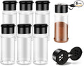 6 Pcs Plastic Spice Jars with Shaker Lids, 3 oz Seasoning Containers, Round Empty Spice Bottles Storage Clear Seasoning Bottles Storage Spice, Peppers, Salt for Spice Rack, Drawer, Cabinet