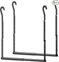 Mavivegue 2 Pack Adjustable Closet Rods for Hanging Clothes, Heavy Duty Closet Hanging Rod, Double Hanging Closet Rod, Space-Saving Closet Extender Hanging Rod, Black