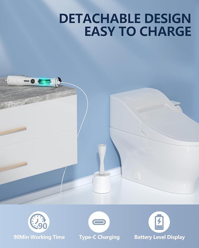 Leebein Electric Toilet Brush and Holder Set, 2025 New Toilet Bowl Scrubber Kit with 8 Replaceable Brush Heads, Disposable Toilet Brush with 6 Wand Cleaner Refills, 2 Pcs Crevice Cleaning Brush