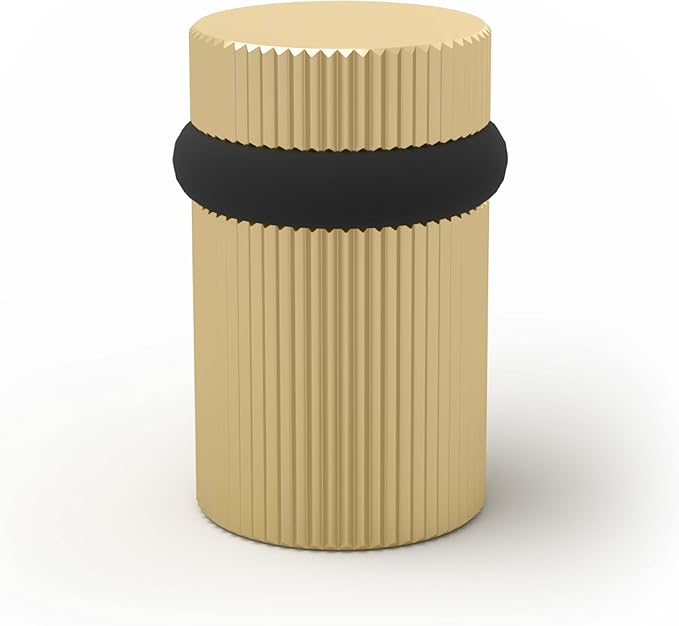 Mega Handles Linear Floor Door Stopper, Quickly Installed Wall Protector, Wall Protectors from Door Knobs, Floor Door Stop with Mounting Hardware Included - Satin Brass - 2 Inch