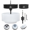 6-1/8 & 4-1/8 Hole Saw for Recessed Lights, 6.1 & 4.1 Inch Hole Cutter with Dust Bowl Catcher for Led Recessed Lighting 6 Inch & 4 Inch and Wood Metal Drywall, Bi-Metal Construction, Black
