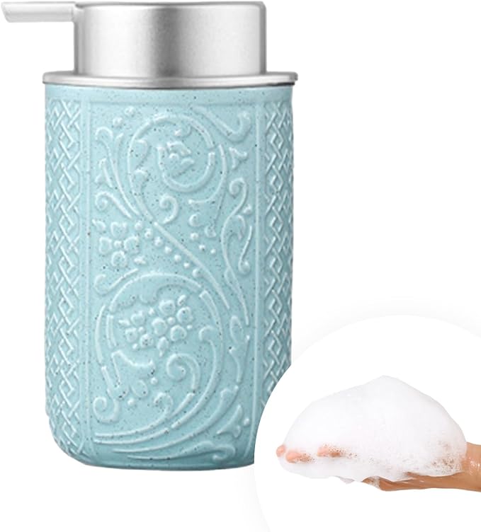 12OZ/350ML Ceramic Foaming Soap Dispenser Empty Hand Soap Dispenser Refillable Lotion Containers with Pump