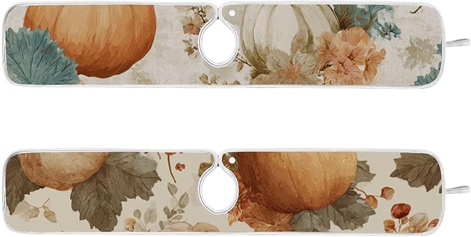 Sink Faucet Absorbing Mat Kitchen Sink Splash Guard Splash Faucet Drip Catcher for Bar RV Bathroom 14.9x5.5in Orange Thanksgiving Vintage Pumpkin