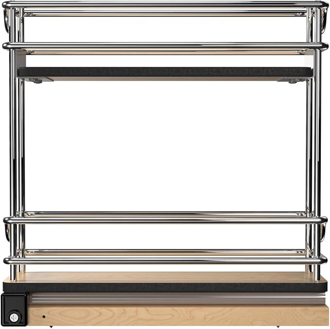 Rev-A-Shelf 3" Pullout Organizer for Cabinets, 2 Tier Narrow Upright Shelf, 5WU2-3N1-1