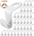 120 Pcs Clothes Hanger Connector Hooks,Plastic Cascading Hanger Hooks Extender Clips,Wardrobe Clothing Hangers Connection Hooks for Organizer Closet Space Savers, White