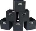STOREONE Fabric Storage Bins Cubes Baskets Containers-(11X11X11) with Dual Handles Cube Storage Organizer Bins for Shelf Closet, Bedroom Organizers, Foldable Set of 6 (Grey )