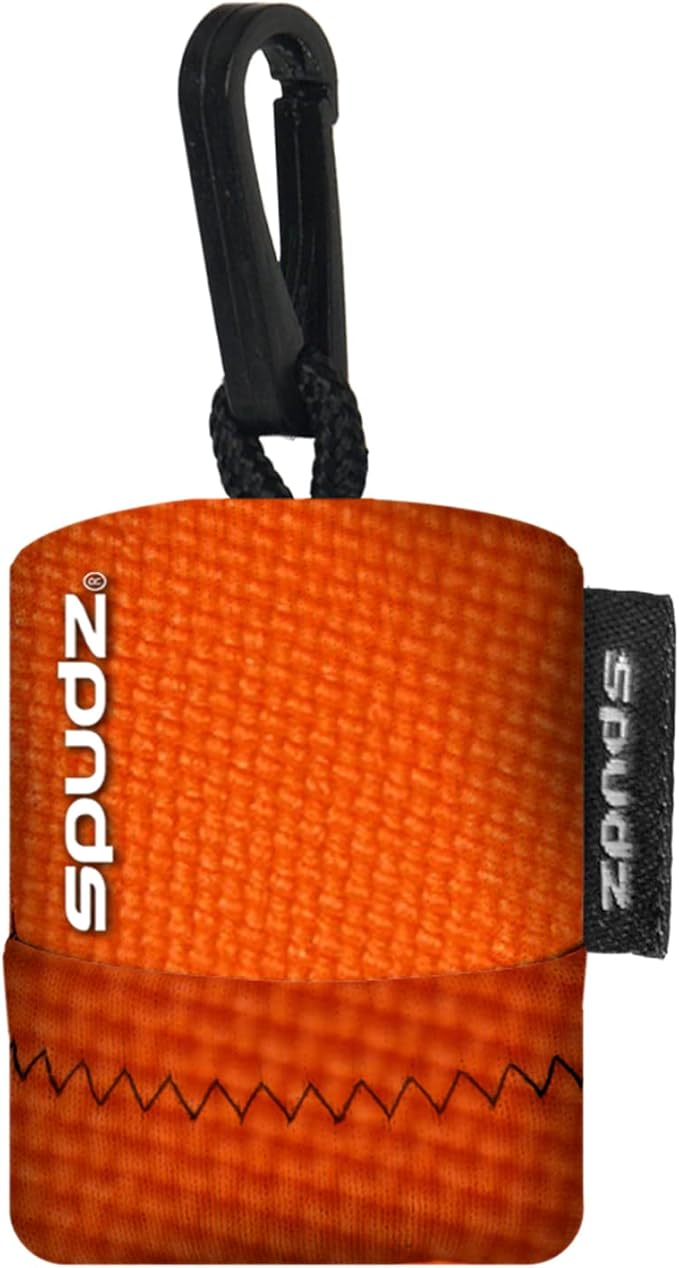 SPUDZ Ultra Microfiber Lens Cleaner – Closable Pouch, Clip-On, Washable – for Optics, Scopes, Glasses | Blaze Orange, 10 x 10 Inch
