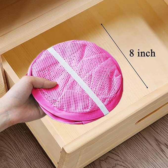 Pop Up Laundry Hamper, Portable Mesh Laundry Basket, Collapsible Clothes Storage Bin for Bedroom, Dormitory, Travel, Home, Rose Red