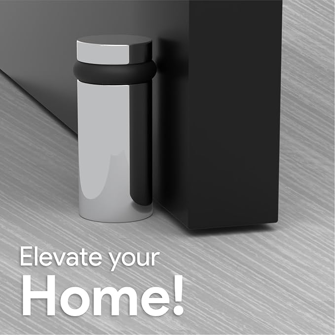 Mega Handles Floor Door Stopper, Quickly Installed Wall Protector, Wall Protectors from Door Knobs, Floor Door Stop with Mounting Hardware Included - Polished Chrome - 3 Inch