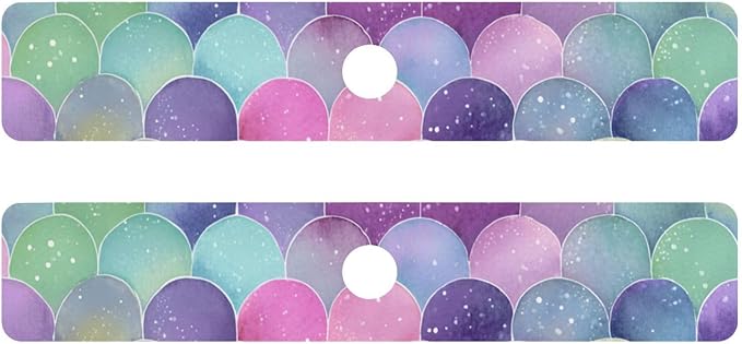 Kitchen Sink Splash Guard 2 PCS 30 Inch Sink Faucet Mat Splash Guard for Bathroom Countertop Water Absorbent Foldable Cuttable Soft Washable Watercolor Mermaid Scales Colors
