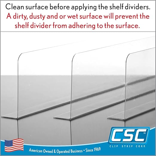 50 Pack Shelf Dividers, 3" H x 13-9/16" L Shelf Organizers, Crystal Clear PVC, Ideal for Product Display and Organization