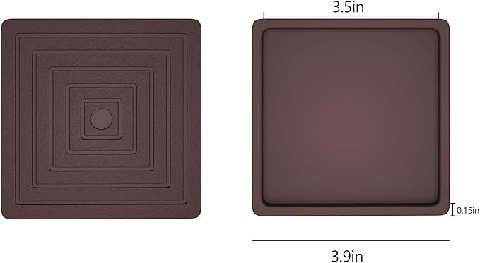 3.5x3.5 Square Rubber Furniture Caster Cups,8 Pack Anti-Sliding Furniture Pads Bed Stopper Floor Protectors with Grip,Protect Any Flooring Brown