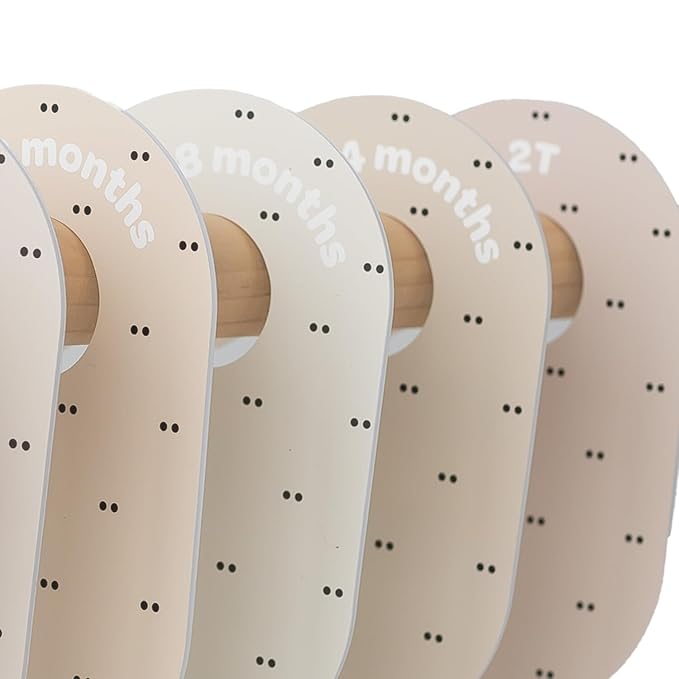 3 Sprouts Baby Closet Dividers Set of 8 - Toddler Clothes Organizer Hanger, Double Sided Size Labels - Nursery Organization for Newborn Clothing, Infant, Boy & Girl - Double Dot
