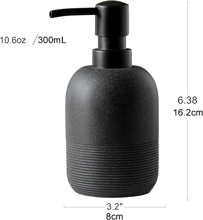 Soap Dispenser Black,Hand Soap Lotion Dispenser for Bathroom Countertop,Soap Dispenser for Kitchen.