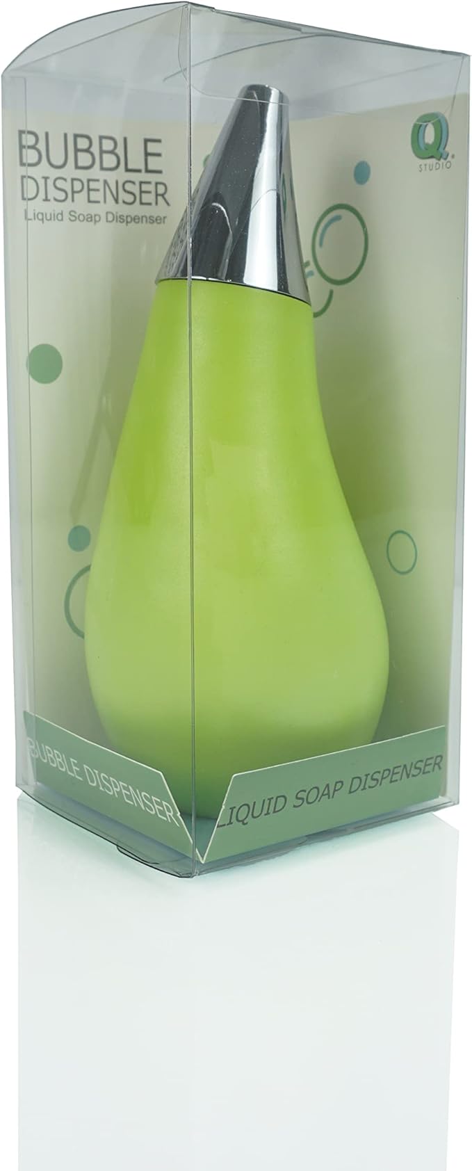 Kitchen Bathroom Counter top Squeezable Soap Dispensers Tear Drop Shape Bottle (Green, ~7oz)