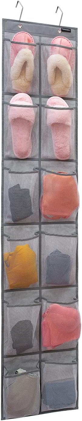 ANZORG Behind Door Hanging Kids Shoes Organizer Closet Shoe Organizer Shoe Rack with 12 Mesh Pockets (12 Pockets)