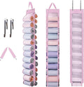 Legging Organizer Storage, Shirt Organizer, Foldable Hanging Closet Organizer Storage with 26 Roll Independent Compartments for Yoga Pants, Tank Top, Towel, Underwear (Pink)