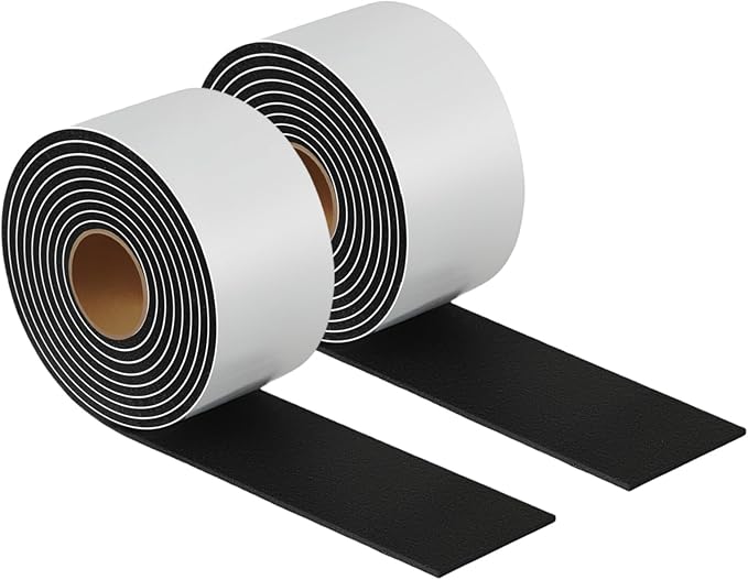 Felt Strips with Adhesive Backing – Furnigear Heavy Duty Cuttable Felt Tape Roll Furniture Pads for Chair Legs - Protecting Hardwood Floors, Chair Wall Protector (Black, 120 x 2 x 0.14 Inch)