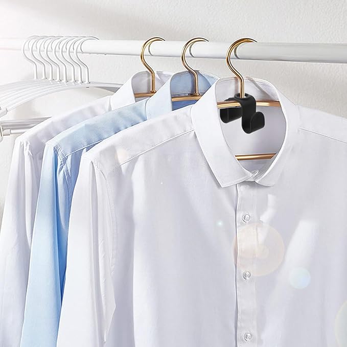 Luxshiny 10pcs Ultra Space Saving Hanger Hooks Connector Hooks for Closet Organizer Coat Hanger Space Saver