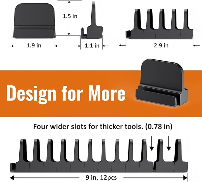24 pcs Magnetic Plier Organizer Set for Toolbox & drawer Storage|Modular Plier holders for Mechanics, Technicians, Space-Saving & Quick-Access,Gift for father and boyfriend(Black)