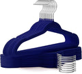 Kids Hangers 50 Pack,14 Inch Kids Velvet Hangers Slim & Space-Saving,Baby Clothes Hangers with 360 Swivel Hook,Heavy Duty Hanger for Infant & Childrens Coats, Pants,and Dress (Dark Blue)
