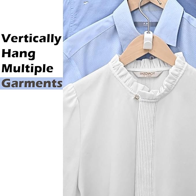20 Pieces Hanger Connector Hooks Clothes Organizer Space Saving Hanger Connector Plastic Hanging Hooks (White)