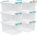 Zopnny 20 Quart Clear Latching Container Box, Plastic Storage Bin with Latching Lid, 6 Packs