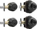 Haidms Exterior Deadbolt and Keyed Entry Bronze Door Knob Set, Keyed Entry-Different Front Door Knobs, Deadbolt Oil Rubbed Bronze Doorknob with Lock and Key(2 Pack)