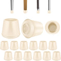 1-1/4" Round Rubber Chair Leg Tips Caps, Chair Leg Floor Protectors Furniture Legs Caps Non Slip Reduce Noise for Hardwood Floors - White, 16 Pack