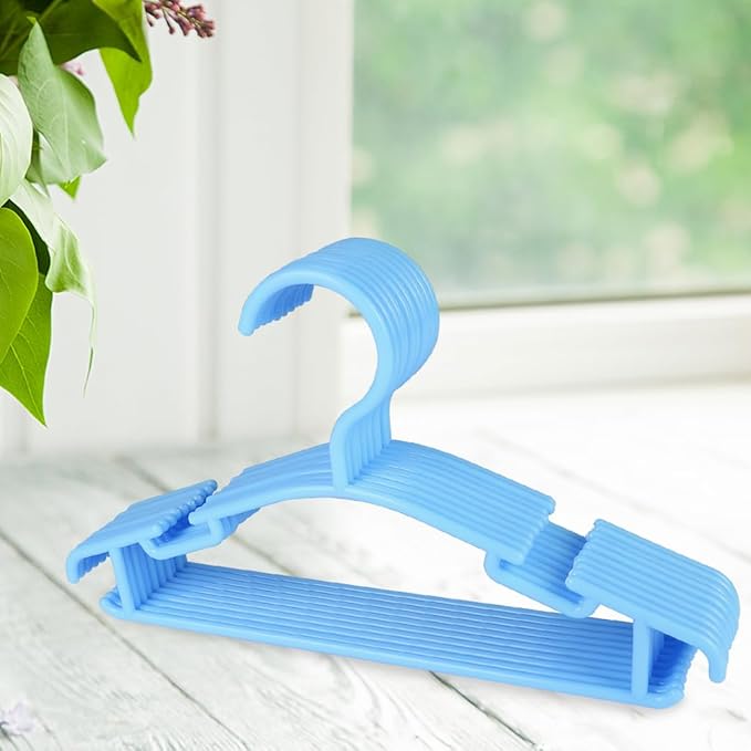 GoodtoU Blue Baby Hangers, 100Pack Kids Hanger for Closet 10.2 Inch Plastic Children Hangers for Boy or Girl's Clothing