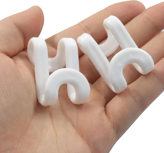 60 Pcs White Clothes Hanger Connector Hooks - Space Saving Plastic Hooks for Velvet, Heavy Duty Hangers, Organize Closet with Stackable Transparent Cascading Hooks(60 Pack)