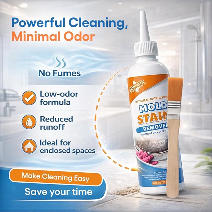 Stain Remover Gel Cleaner Heavy Duty Stain Cleaner for Front Loader Washing Machine Seal, Bathroom Grout, Shower, Caulk - Front Load Washer Cleaning Solution