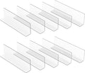 DOITOOL 10pcs Short Shelf Dividers Plastic Closet Shelf Divider Clear L Shape Shelves for Refrigerator Kitchen Office Supermarket Organization, 7.87x2.36x1.18 inch