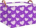 Rectangular Storage Basket Empty,Storage Bin with Handles,Room Decor,Gift Basket,Book Box(Purple Love)