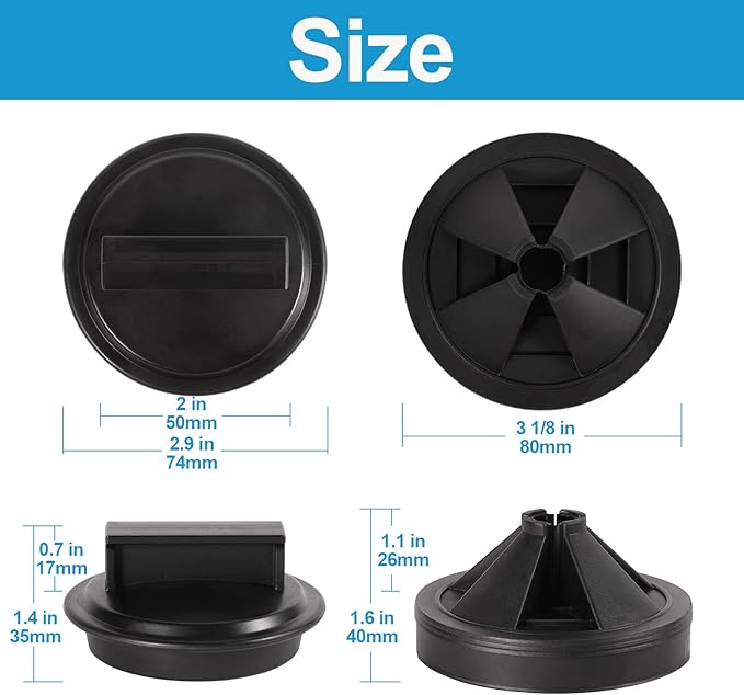 RQYEKDO Garbage Disposal Splash Guards 3 1/8 Inch，Rubber Garbage Disposal Drain Plugs and Covers, Food Waste Disposal Stopper Accessories for Waste King, Whirlaway,Sinkmaster and GE Models