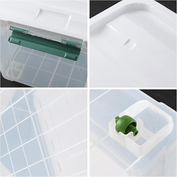 Parlynies 85 Quart Plastic Storage Bin, Stackable and Nestable Storage Boxes with Lids and Secure Latching Buckles, Large Storage Container for Home, Office, Garage (Clear, 85QT-4Pack)