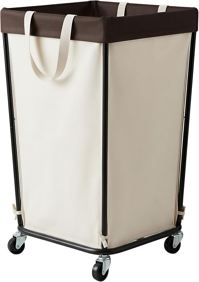GRANNY SAYS 160L Rolling Laundry Basket, Laundry Hamper with Wheels, Large Laundry Cart with Removable Bag, Clothes Organization and Storage for Laundry Room, Bathroom, Bedroom, Beige