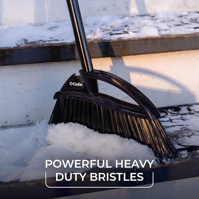O-Cedar Indoor & Outdoor Strong Sweep Broom & Brush Bundle | Heavy Duty Bristles Remove 99% of Dust & Dirt in One Sweep | Step-On Dust Pan | Safe for Hardwoods, Powerful on Outdoor Debris