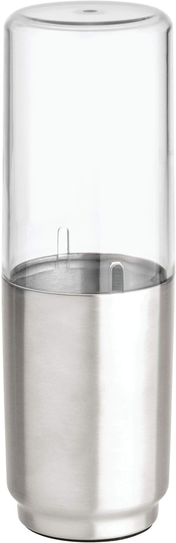 iDesign Austin Metal Covered Holder Stand, Holds Regular and Electric Toothbrushes in Master, Guest, Kid's, College Dorm Bathroom, Brushed